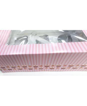 Caja 6 cupcakes rosa com...