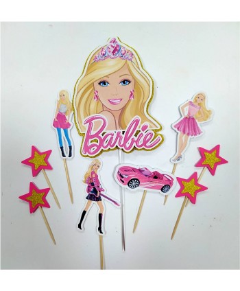 Set Topper Barbie 9 piezas...
