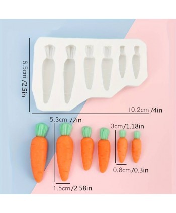 Molde silicona 6 zanahorias