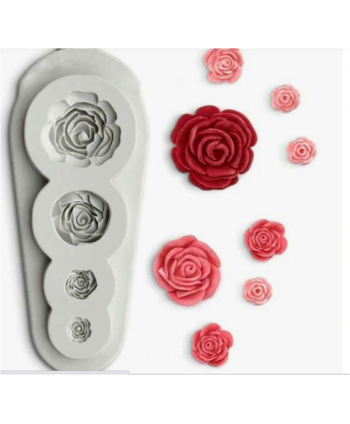 Molde silicona 4 rosas