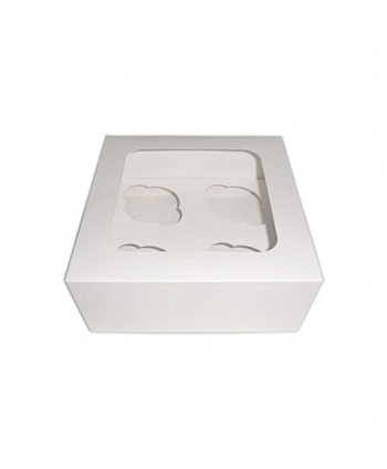 Caja 4 cupcakes blanca