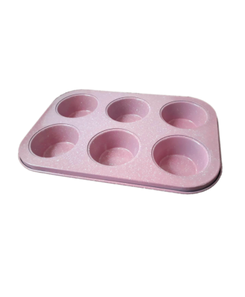 Molde 6 cupcakes rosa -...